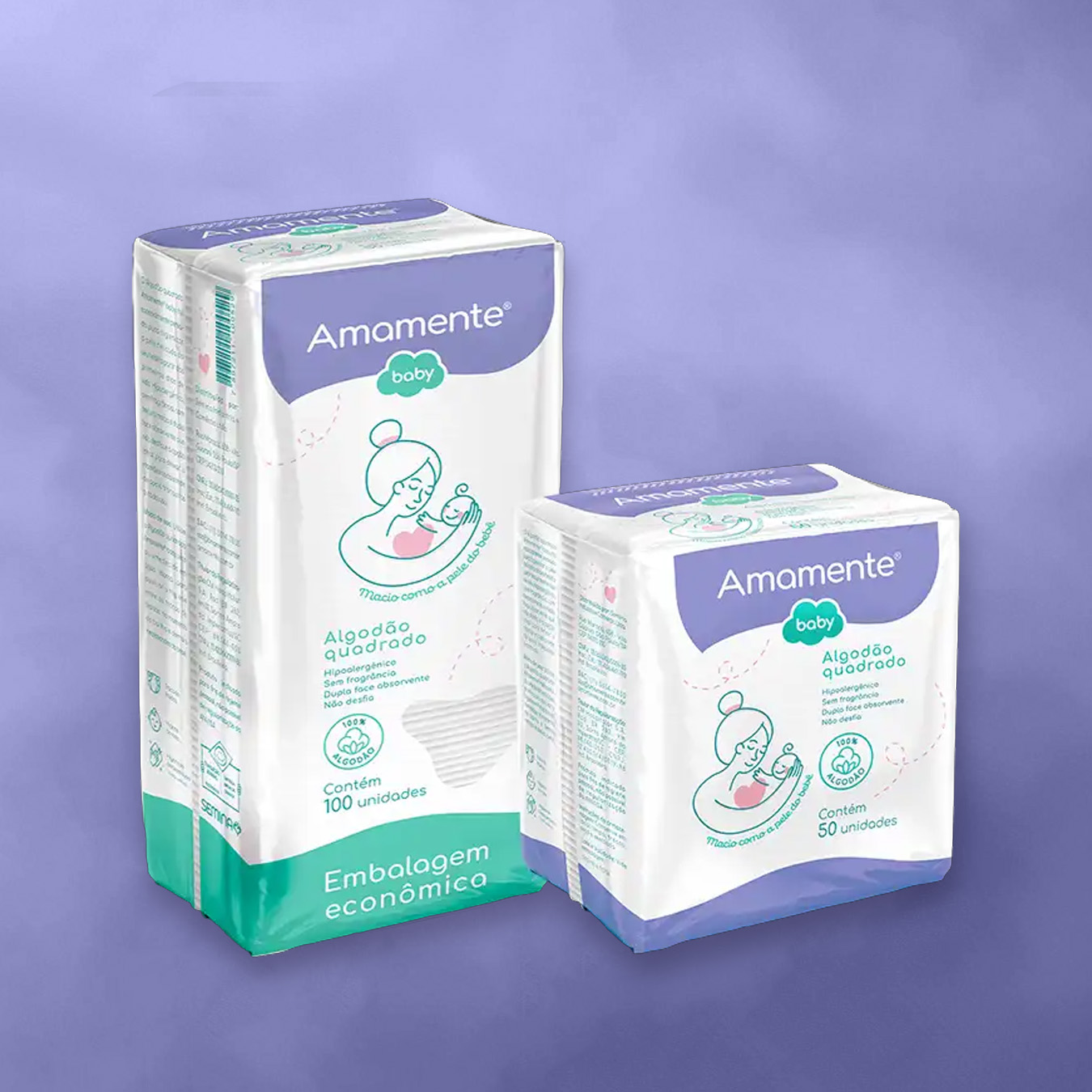 Algodão quadrado Amamente® baby